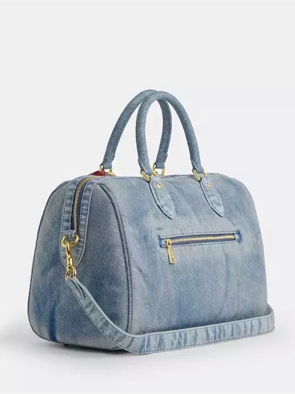 🆕 Coach Large Denim Rowan Bag with Strap & Charms 🩵✨💙 - Picture 6 of 10